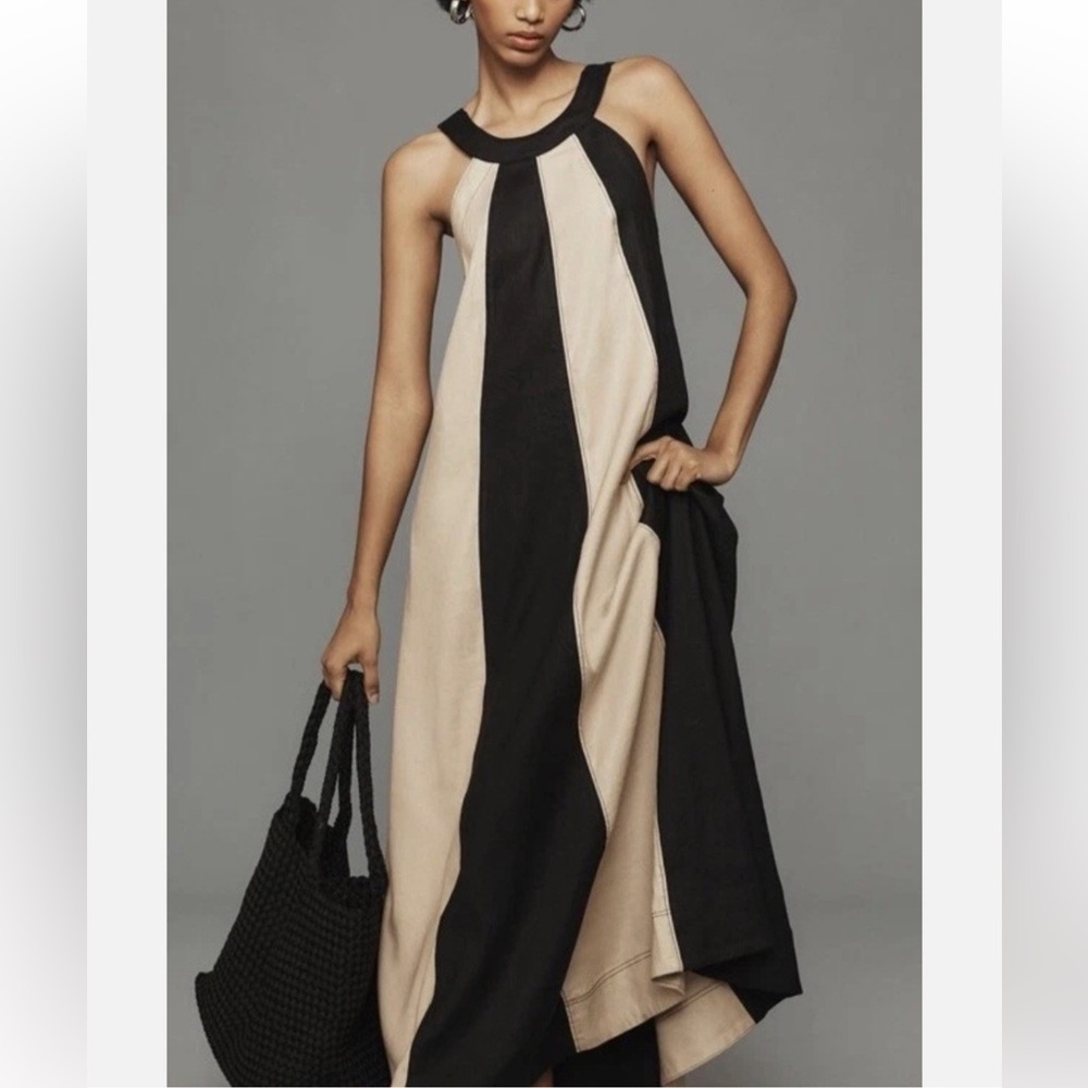 Anthropologie Ami Linen Halter Maxi dress
